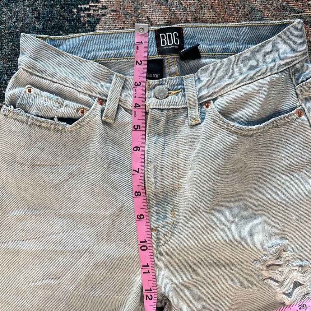 Vintage BDG Urban Outfitters High Waist Light Wash Bootcut Jeans 90s Streetwear - Picture 12 of 16